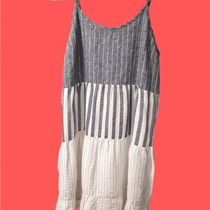 Gianni Bini Gray and White Asymmetrical Dress